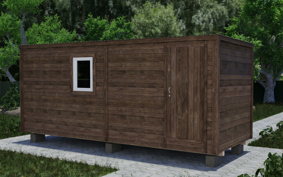 Бытовка деревянная 6 м, 1 окно